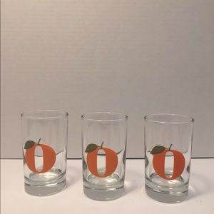 Orange juice glasses set of 3. 4oz each